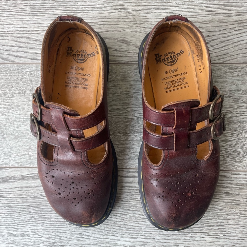 Vintage Dr. Martens. Burgundy. Made in England. Size 4 womens.